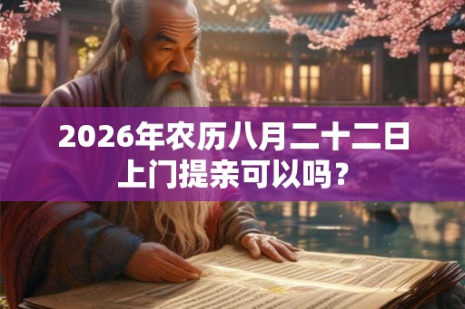 2026年农历八月二十二日上门提亲可以吗？