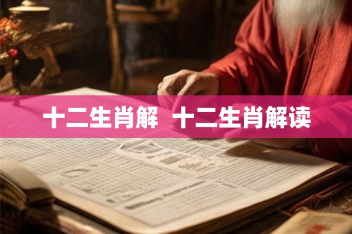 十二生肖解  十二生肖解读
