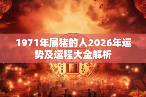 1971年属猪的人2026年运势及运程大全解析 1971年属猪的人2026年运势及运程大全解析