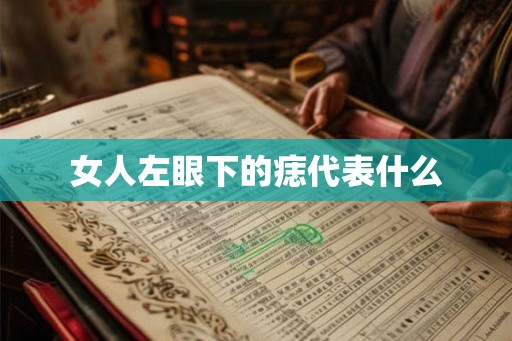 女人左眼下的痣代表什么