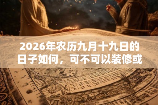 2026年农历九月十九日的日子如何，可不可以装修或动土？