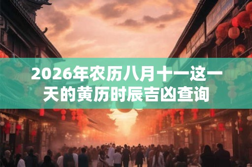 2026年农历八月十一这一天的黄历时辰吉凶查询