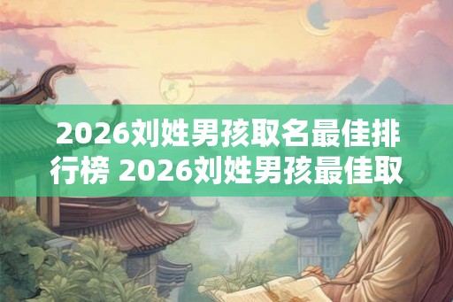 2026刘姓男孩取名最佳排行榜 2026刘姓男孩最佳取名排行