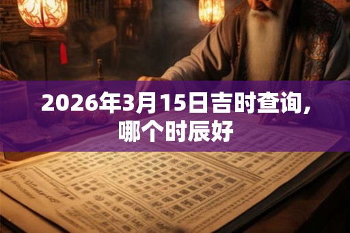 2026年3月15日吉时查询,哪个时辰好