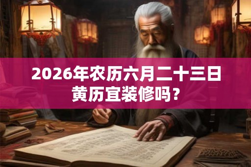 2026年农历六月二十三日黄历宜装修吗? 2026年农历六月二十三日黄历宜装修吗?