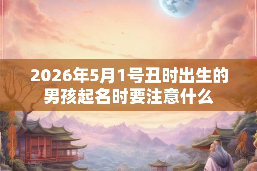 2026年5月1号丑时出生的男孩起名时要注意什么