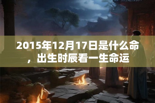 2015年12月17日是什么命，出生时辰看一生命运