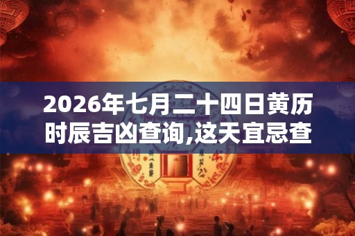 2026年七月二十四日黄历时辰吉凶查询,这天宜忌查询