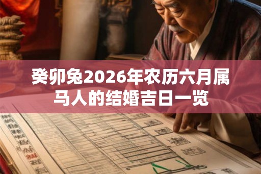 癸卯兔2026年农历六月属马人的结婚吉日一览