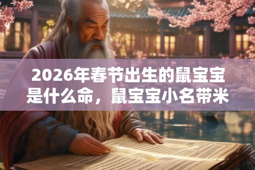 2026年春节出生的鼠宝宝是什么命，鼠宝宝小名带米字乳名！