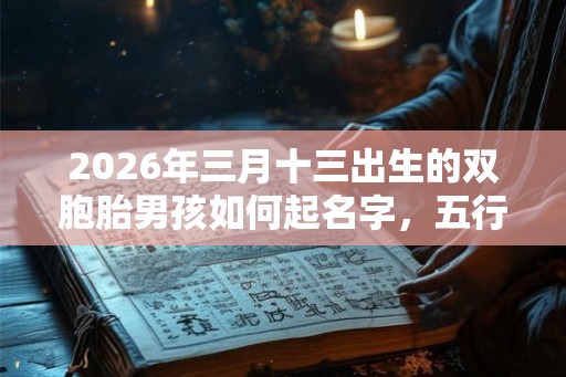 2026年三月十三出生的双胞胎男孩如何起名字，五行属什么
