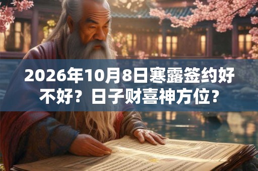 2026年10月8日寒露签约好不好？日子财喜神方位？