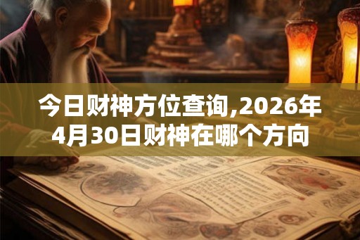 今日财神方位查询,2026年4月30日财神在哪个方向