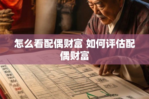 怎么看配偶财富 如何评估配偶财富