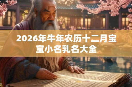 2026年牛年农历十二月宝宝小名乳名大全