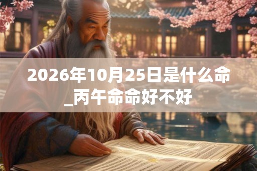 2026年10月25日是什么命_丙午命命好不好