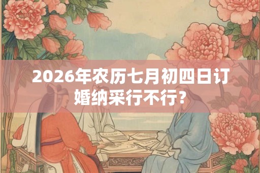 2026年农历七月初四日订婚纳采行不行？