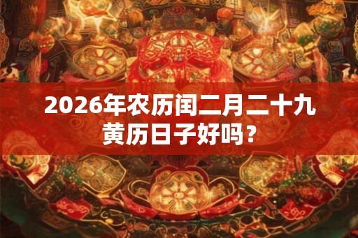 2026年农历闰二月二十九黄历日子好吗？