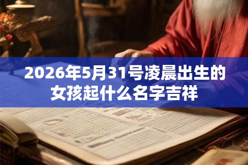 2026年5月31号凌晨出生的女孩起什么名字吉祥