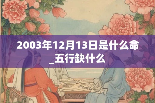2003年12月13日是什么命_五行缺什么