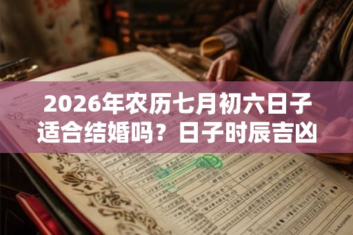 2026年农历七月初六日子适合结婚吗?日子时辰吉凶? 2026年农历七月初六日子适合结婚吗?日子时辰吉凶?