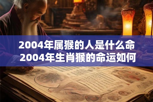 2004年属猴的人是什么命 2004年生肖猴的命运如何