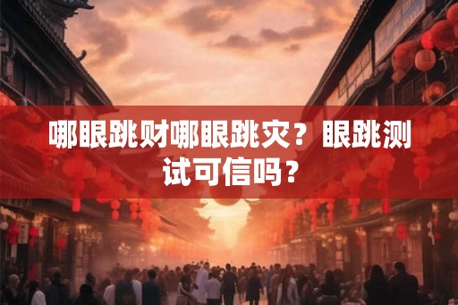 哪眼跳财哪眼跳灾？眼跳测试可信吗？