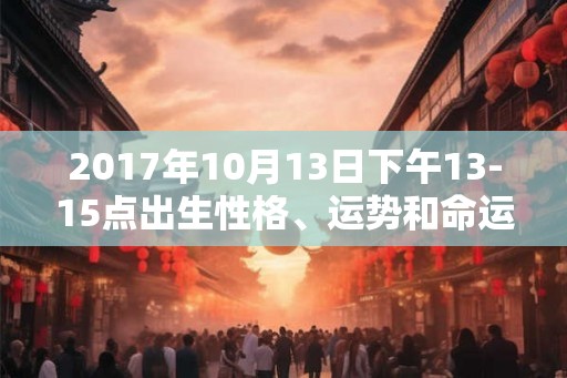 2017年10月13日下午13-15点出生性格、运势和命运 2017年10月13日下午13-15点出生性格、运势和命运