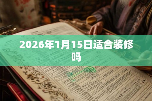 2026年1月15日适合装修吗