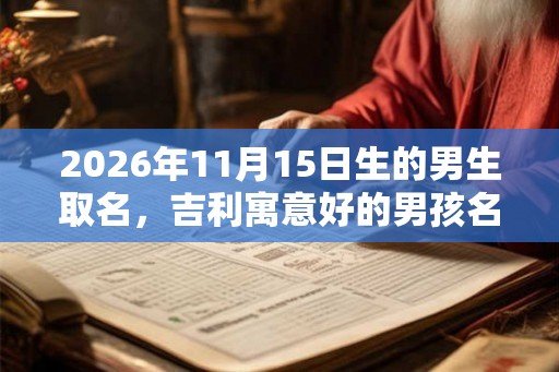 2026年11月15日生的男生取名，吉利寓意好的男孩名字锦集