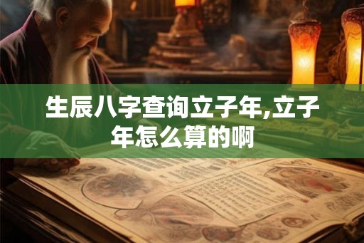 生辰八字查询立子年,立子年怎么算的啊