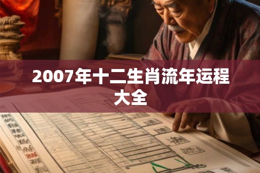 2007年十二生肖流年运程大全