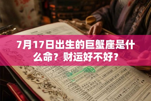 7月17日出生的巨蟹座是什么命？财运好不好？
