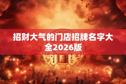 招财大气的门店招牌名字大全2026版 招财大气的门店招牌名字大全2026版