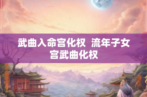 武曲入命宫化权  流年子女宫武曲化权