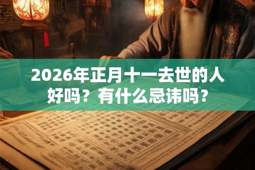 2026年正月十一去世的人好吗？有什么忌讳吗？