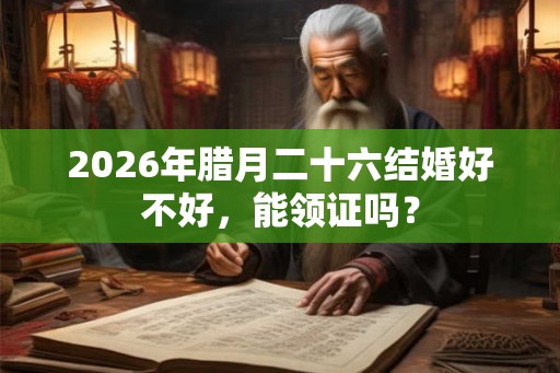 2026年腊月二十六结婚好不好，能领证吗？