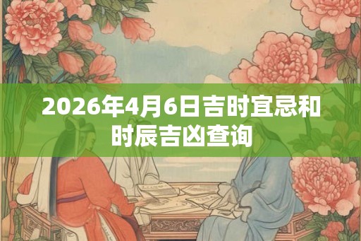 2026年4月6日吉时宜忌和时辰吉凶查询
