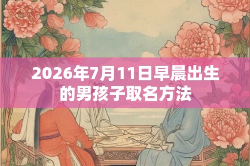 2026年7月11日早晨出生的男孩子取名方法