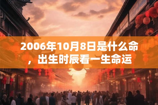 2006年10月8日是什么命,出生时辰看一生命运 2006年10月8日是什么命,出生时辰看一生命运