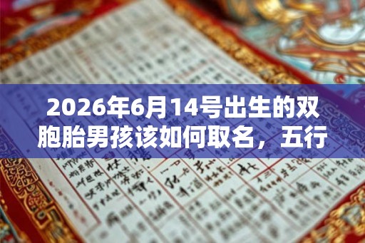 2026年6月14号出生的双胞胎男孩该如何取名，五行属什么