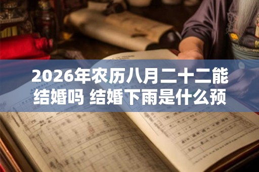 2026年农历八月二十二能结婚吗 结婚下雨是什么预兆