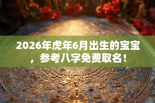 2026年虎年6月出生的宝宝，参考八字免费取名！