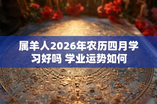 属羊人2026年农历四月学习好吗 学业运势如何