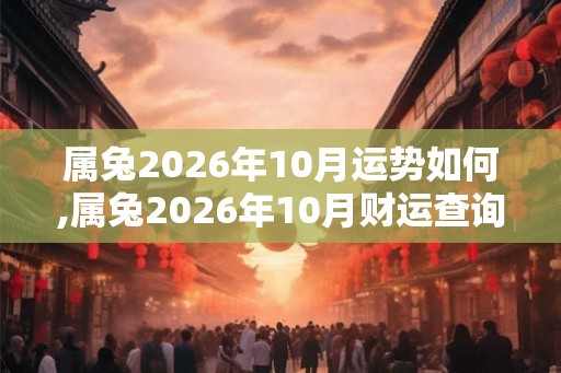 属兔2026年10月运势如何,属兔2026年10月财运查询 属兔2026年10月运势如何,属兔2026年10月财运查询