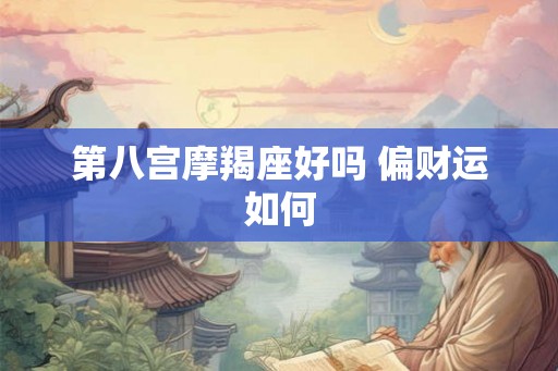 第八宫摩羯座好吗 偏财运如何