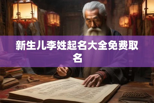 新生儿李姓起名大全免费取名