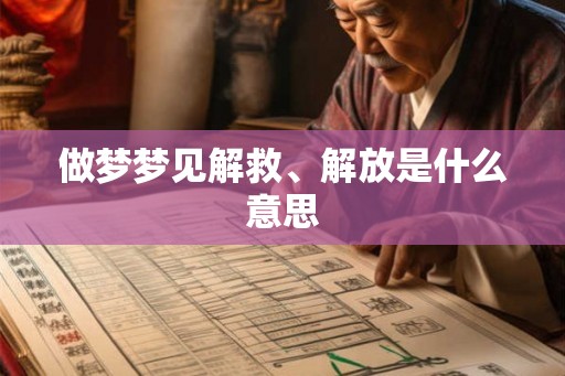 做梦梦见解救、解放是什么意思