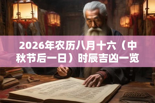 2026年农历八月十六（中秋节后一日）时辰吉凶一览！