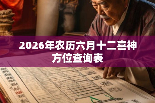 2026年农历六月十二喜神方位查询表